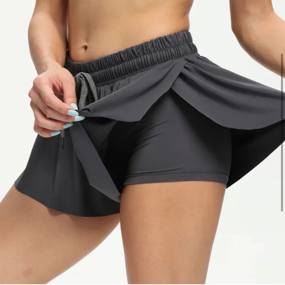 Large Luogongzi Athletic workout shorts, black
